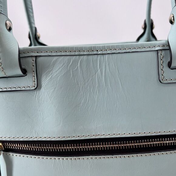 Dooney & Bourke Mint Green Vachetta Leather Beacon Zip Tote Handbag Purse - Picture 6 of 16